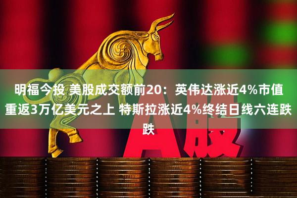 明福今投 美股成交额前20：英伟达涨近4%市值重返3万亿美元之上 特斯拉涨近4%终结日线六连跌