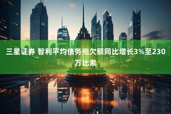 三星证券 智利平均债务拖欠额同比增长3%至230万比索